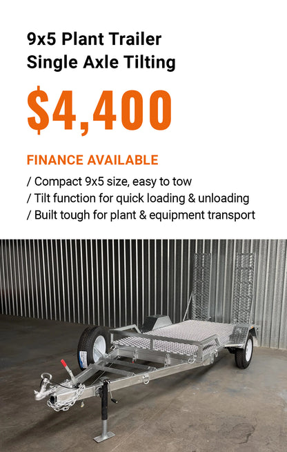 9x5 Plant Trailer Single Axle Tilting