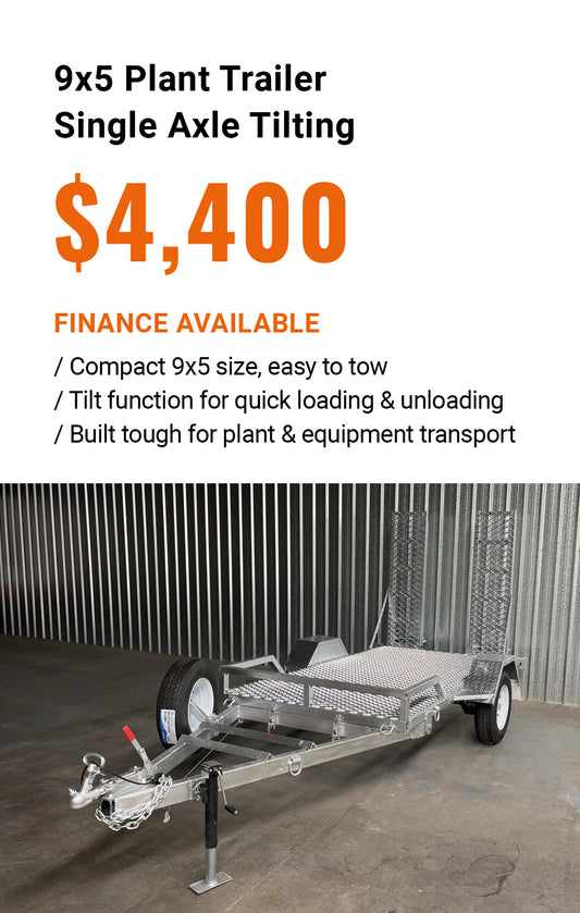 9x5 Plant Trailer Single Axle Tilting