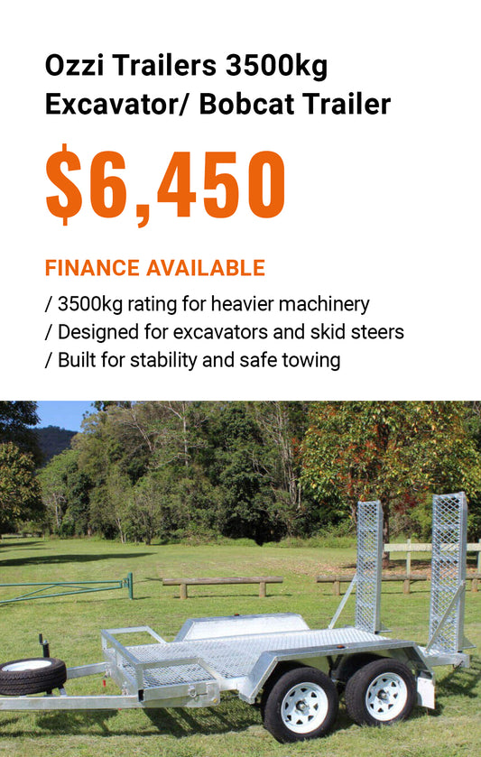 Ozzi Trailers 3500kg Excavator/ Bobcat Trailer