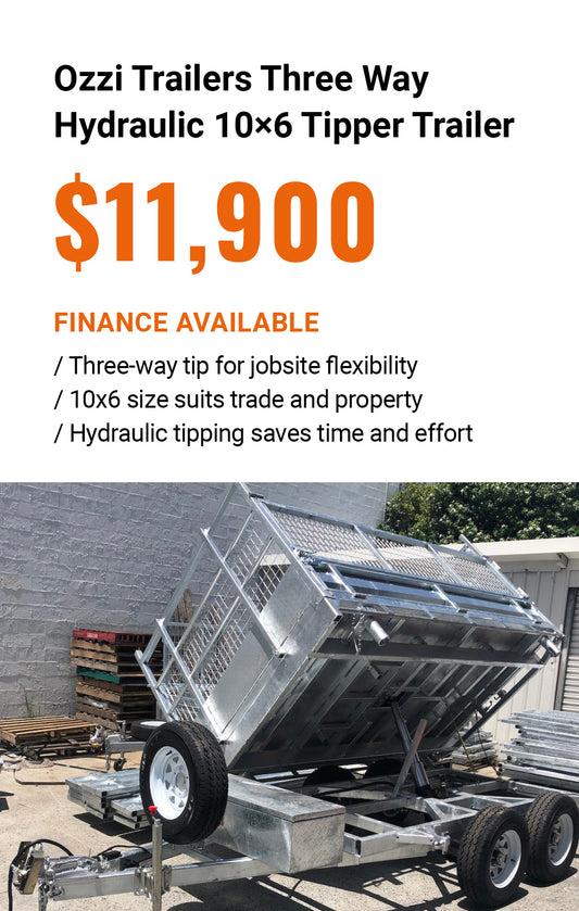 Ozzi Trailers Three Way Hydraulic 10×6 Tipper Trailer
