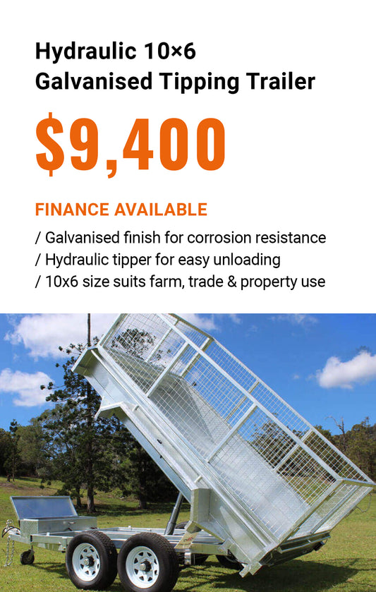 Hydraulic 10×6 Galvanised Tipping Trailer