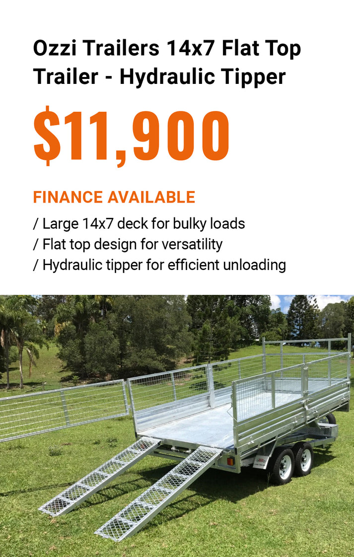 Ozzi Trailers Ozzi Trailers 14x7 Flat Top Trailer - Hydraulic Tipper – Machinery Direct
