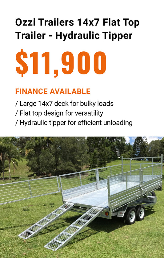 Ozzi Trailers 14x7 Flat Top Trailer - Hydraulic Tipper