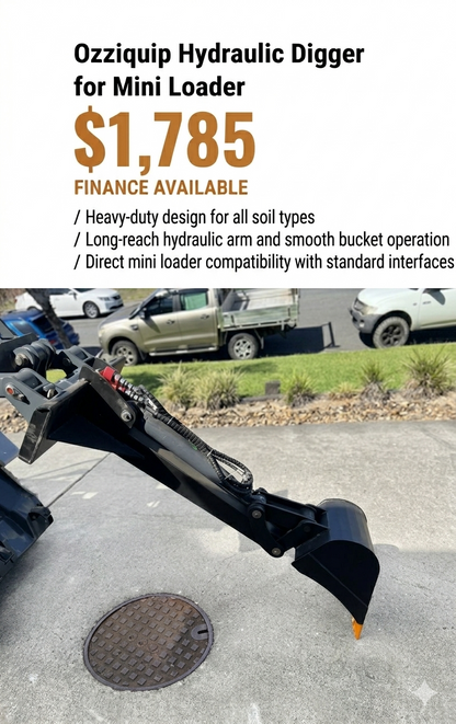 Ozziquip Hydraulic Digger (Backhoe) for Mini Loader