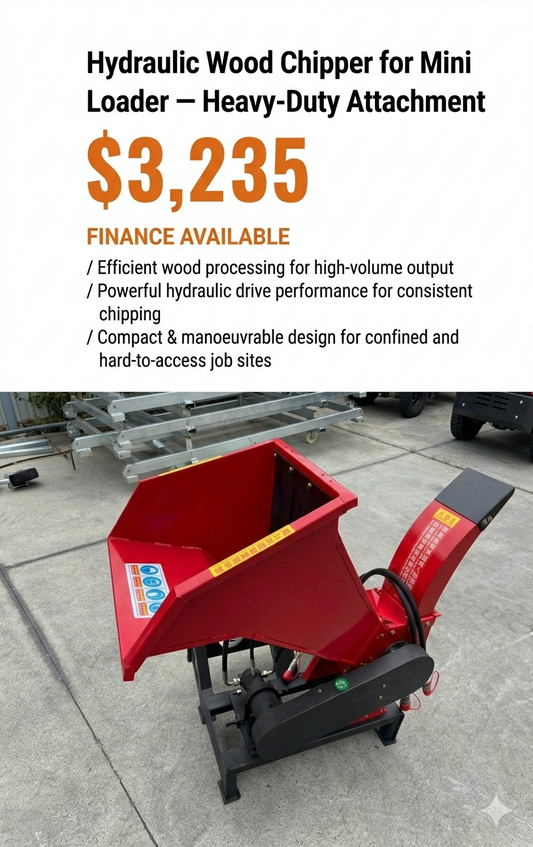 Ozziquip Hydraulic Wood Chipper for Mini Loader