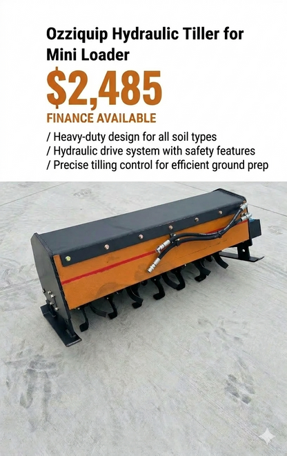Ozziquip Hydraulic Tiller for Mini Loader