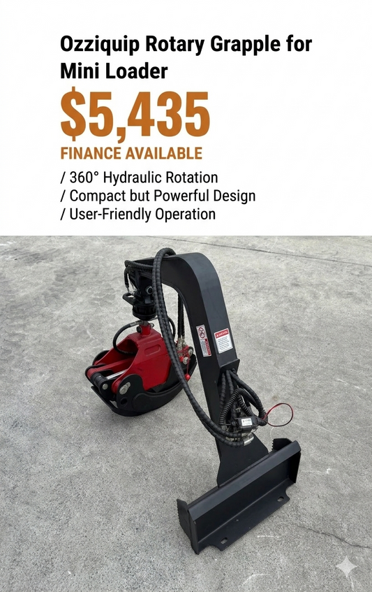 Ozziquip Rotary Grapple for Mini Loader