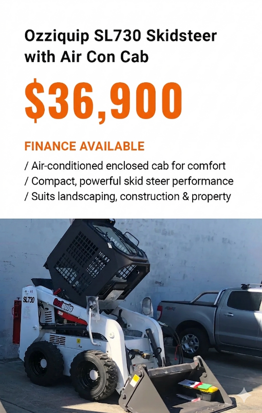 Ozziquip SL730 Skidsteer with Air Con Cab