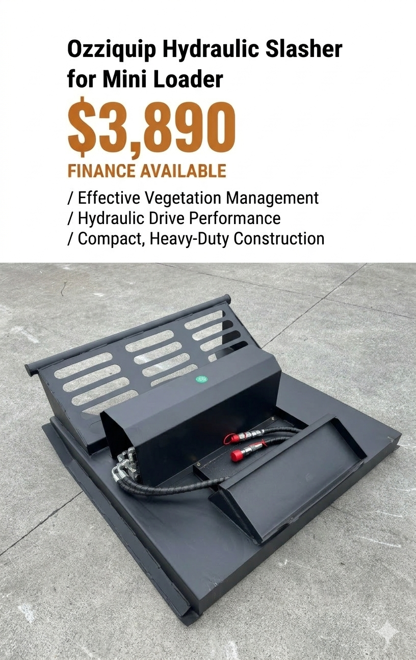 Ozziquip Hydraulic Slasher for Mini Loader