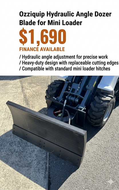 Ozziquip Hydraulic Angle Dozer Blade for Mini Loader