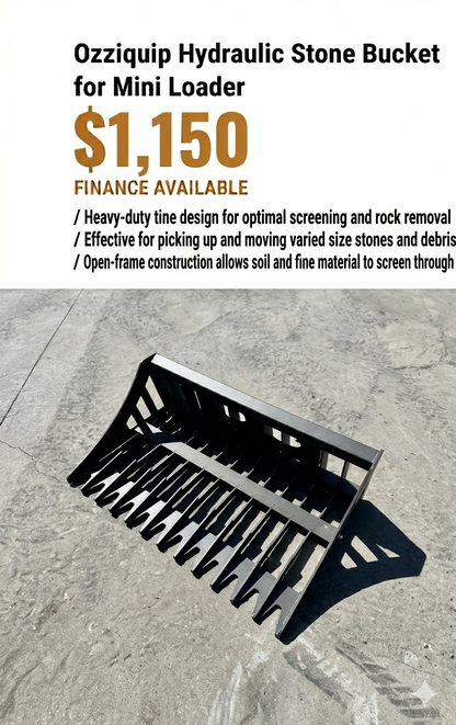 Ozziquip Stone Bucket for Mini Loader