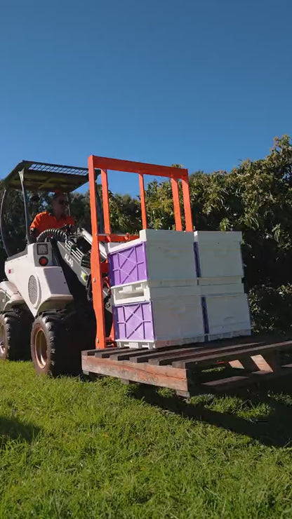 Side-Shift Flip-Up Pallet Forks for Mini Loaders